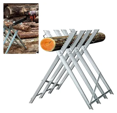 Produktbild von Sägebock Metall 81x80x80cm Belastbarkeit:150kg Verzinkt Sägegestell Holzsägebock Säge Kettensägebock Holzbock für kettensägen
