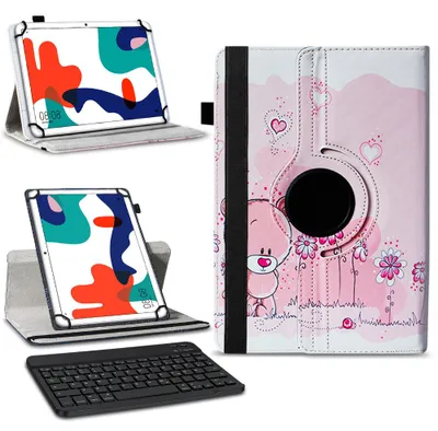 Produktbild von Tablet Tasche Hülle Huawei MatePad T10 9.7 Schutzhülle Bluetooth Tastatur QWERTZFarben:Motiv 1
