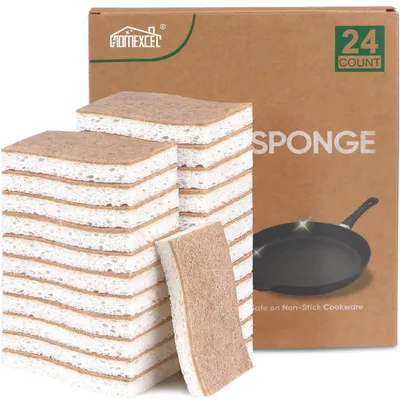 Kratzfreie Abwaschschwämme, 24 Stück, doppelseitig, Cellulose