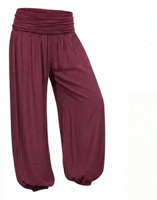 Produktbild von Haremshose Damen Yogahose weite Flatterhose unifarben Sommerhose 36-44 Gummizug