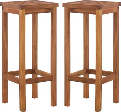Produktbild von Barhocker 2er-Set aus Akazienholz Natur massiv