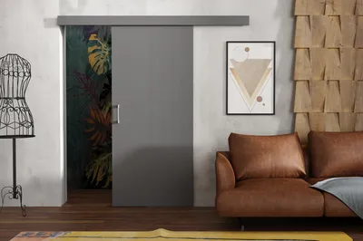 Produktbild von Kaiser Möbel Laguna-Schiebetüren, Garderobe/Zimmer Tür Grau 90 cm