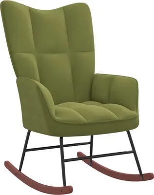 Produktbild von Schaukelsessel Hellgrün 61 x 78 x 98 cm (B x T x H) Samt Polyester Holz Stahl