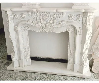 Produktbild von Casa Padrino Luxus Barock Marmor Kaminumrandung Weiß 150 x H. 110 cm - Barock Möbel