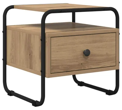 Image de vidaXL Table de chevet en bois imitation chêne artisanal, 40 x 39,5 x 40 cm