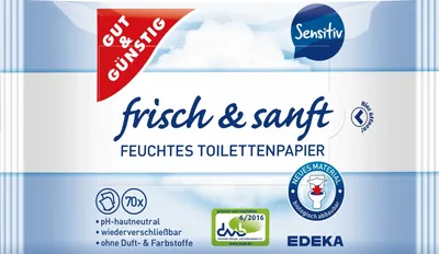 Obrázek produktu pro Good & Cheap 4192668000 Vlhký toaletní papír sensitive - 2x 70 kusů