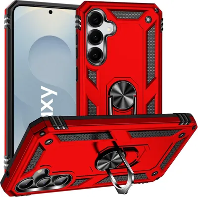 Image de Armor Shield Housse pour Samsung Galaxy S25 Housse Ultra Hybrid Case Housse pour téléphone portable, rouge