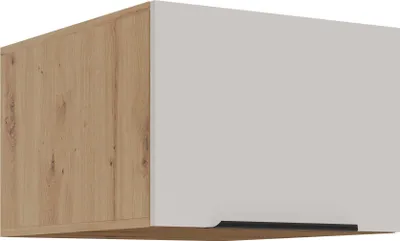 Produktbild von Aufsatzschrank Hochschrank 50 cm Küche SOLANO Kaschmir beige + Eiche Artisan matt Küchenzeile Küchenblock
