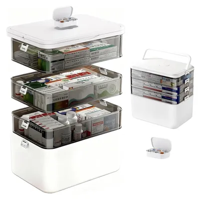 Productafbeelding van 4-Laags Medicijnbox met Opbergcompartimenten