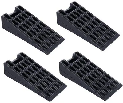 Produktbild von Ibenzoa® Flexible rutschfeste Gummi-Türstopper – 4er-Set, schwarz, 9×3,8×2,4 cm, für Türspalt 0,1–2,4 cm, Haus & Büro