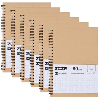 Produktbild von Notizbuch A5 Punkt 6 Stück Spiralbindung 60 BlattPapier