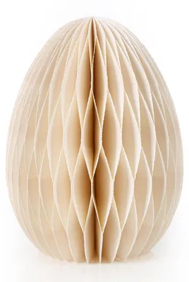 Produktbild von Osterei aus Papier beige zum Hinstellen Honeycomb Wabenball Ei 15 cm