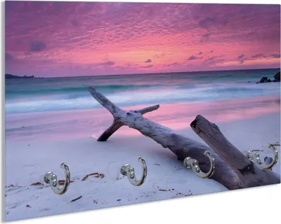 Produktbild von Wallario Schlüsselbrett aus Glas, Motiv: Abendhimmel bei Sonnenuntergang, 30 x 20 cm mit 4 Haken