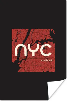 Produktbild von MuchoWow® Poster New York - NYC - Schwarz 80x120 cm - Papierdruck