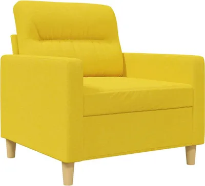 Image de vidaXL Fauteuil canapé jaune clair 60 cm Tissu