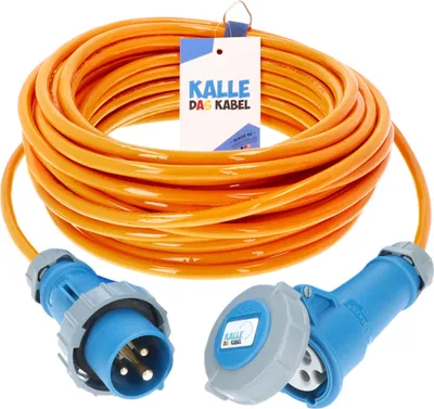 Produktbild von Kalle Verlängerungskabel CEE 230V 16A 2,5mm² Extreme Signal Orange Aquasafe IP67 30 Meter