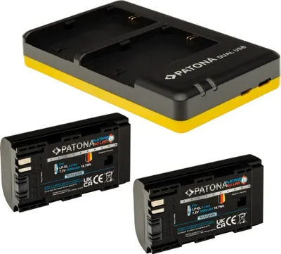 Produktbild von ARLI Set: 2x Akku für Canon LP-EL Speedlite EL-1 DS401231 + Dual Schnell-Ladegerät