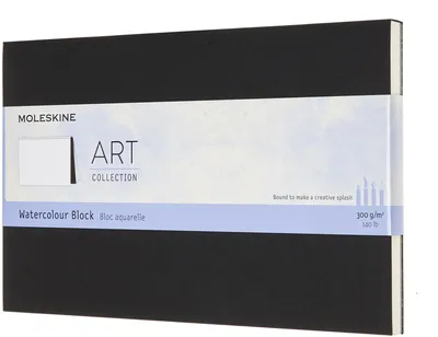 Produktbild von Zeichenblock Aquaellpapier Large A5 200g/qm Softcover schwarz.