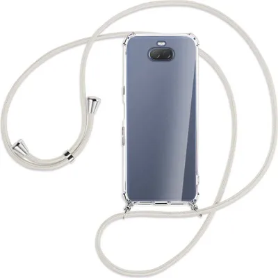 Produktbild von Handykette Backcover-Schutzhülle mit Band (Metall silberfarben) für Sony Xperia 10 - broken white