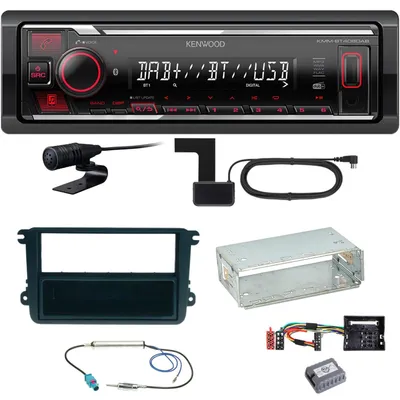 Produktbild von Kenwood KMM-BT408DAB Bluetooth DAB Einbauset für Golf 5 6 Passat 3C CC B7 Touran