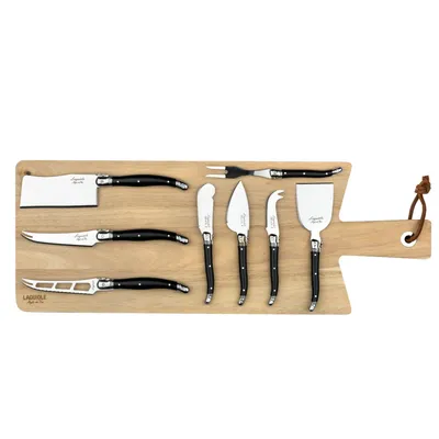 Produktbild von Laguiole Style de Vie Laguiole Style de Vie Käsemesserset Premium Line - 8-teilig - mit Brett