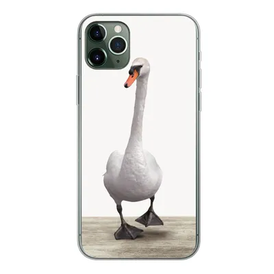 Produktbild von MuchoWow® Handyhülle Schutzhülle Hülle für iPhone 11 Pro Max Schwan - Tiere - Vogel - Jungen - Mädchen - Kinder Silikon Softcase Handy Hülle - Schutz