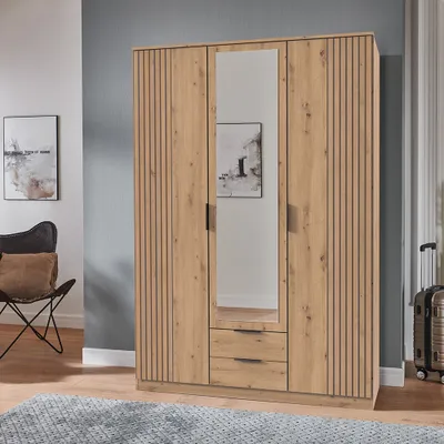 Produktbild von Kleiderschrank 135cm, Eiche, LAZISE-43
