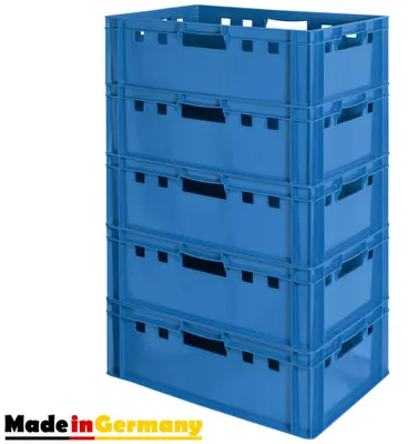Produktbild von Fleischkiste E2 Fleischkiste Blau Fleischerkiste Fleischkisten Kiste Fleischkiste Eurobox Lebensmittelecht 60 x 40 Metzgerkiste Auswahl Kingpower, Anzahl:5