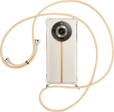 Produktbild von Handykette Backcover-Schutzhülle mit Band (Metall silberfarben) für Realme 11 Pro (6.7'') - Goldkordel