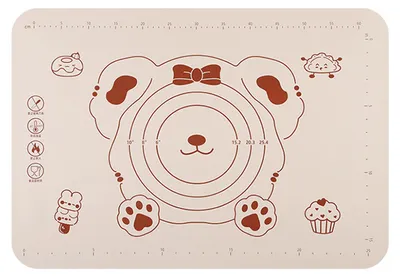 Produktbild von Silikon-Backmatte, Teigknetmatte mit Messskala, Küchen-Rollmatte, Kekse, Pizza, Fondant-Matte M