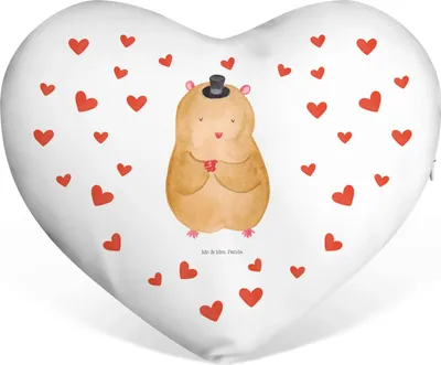 Produktbild von Mr. & Mrs. Panda Dekokissen Hamster Hut - Weiß - Geschenk, dekoartikel, Zauberer, Lustige Sprüche, Zwerghamster, Herzkissen, Zylinder, Kuschelkissen, Schmusekissen