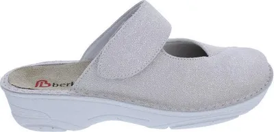 Produktbild von Berkemann Clog Heliane 3457-789, geprägtes Velourleder mit Stretch, Creme-Hellbeige, Fußbett zum Wechseln, Weite G-I 38 2/3