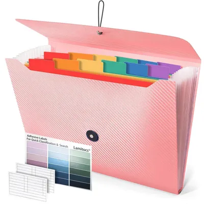Produktbild von Dokumententasche A4 13 Fächer erweiterbar Kunststoff Rosa