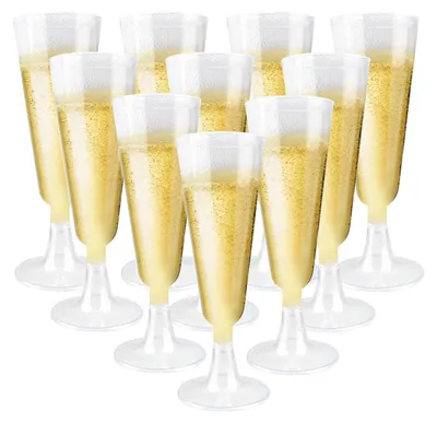 20 Kunststoff-Champagnergläser, transparent, 160 ml, für Feste