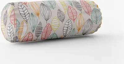 Produktbild von SCHÖNER LEBEN. Kissenhülle Canyon Blätter beige braun grün rot Größe 15x40cm (ØxB) Nackenrolle 15x40cm (ØxB) Nackenrolle Größe