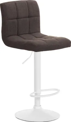 Produktbild von CLP Barhocker Calma Stoff 360 drehbar und höhenverstellbar braun Gestell Farbe weiß