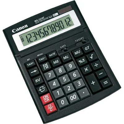 Produktbild von Canon WS-1210T, Desktop, Display-Rechner, 12 Ziffern, Schwarz