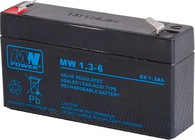 Zdjęcie produktu dla Akumulator AGM VRLA 6 V/1,3 Ah 97 x 25 x 57 mm
