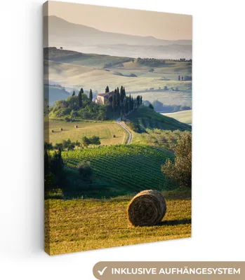 Produktbild von MuchoWow® - Leinwandbilder - Toskana - Landschaft - Grün, Wandbild, Wanddeko Bilder Wohnzimmer, 20x30cm