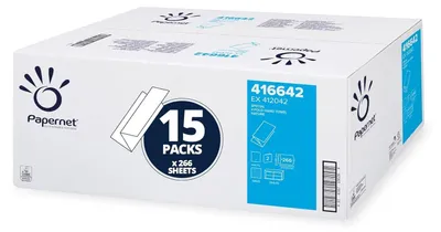 Produktbild von Papernet, 15 x 266 V-Falz Papierhandtücher, 2-lagig