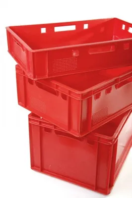 Image de BURI Caisses à viande Caisses Eurobox aptes au contact alimentaire - HDPE caisse de boucherie Boîte de rangement en plastique Bac en plastique Empilable Caisses de stockage