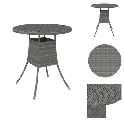 Produktbild von vidaXL Gartentisch Grau 70x70x73 cm Poly Rattan -  Gartentische