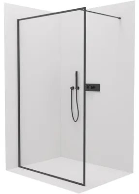 Obrázok produktu pre CERANO – Sprchový paravan Walk-in Moreli L/P – 8 mm – čierna matná, priehľadné sklo – 60 x 200 cm