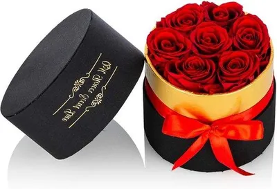 Produktbild von Famanu Geschenkbox mit Infinity-Rosen - Geschenkverpackung
