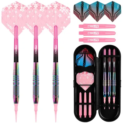 Produktbild von Darts mit Kunststoffspitzen, 3 professionelle Softdarts mit Zubehör
