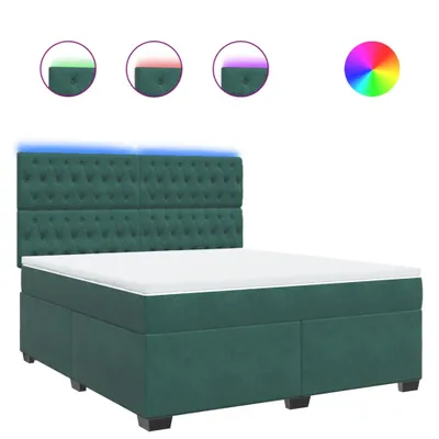 Produktbild von Boxspringbett mit Matratze Dunkelgrün 180x200 cm Samt