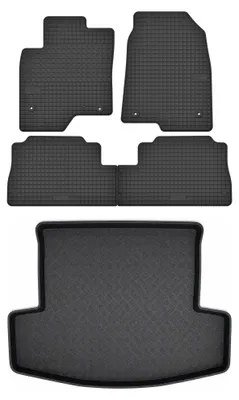 Produktbild von Gummimatten + Kofferraumwanne für Chevrolet Captiva 2006-2017 (SUV, Standard-Kofferraum) – Schwarz, passgenau – Wielganizator