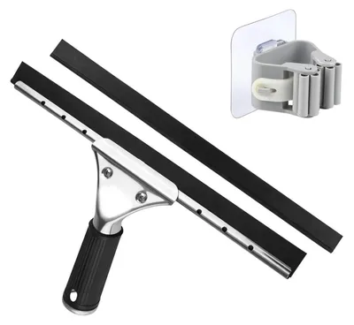 Image de Raclette à fenêtre professionnelle, 30 cm, en acier inoxydable, couleur noire.
Raclette pour douche, professionnelle, 30 cm, en acier inoxydable, noire