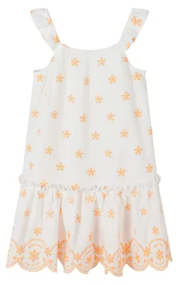 Image de Minoti - Robe pour fille MN115 (104) (blanc/orange)