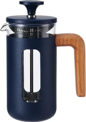 Produktbild von Cafetière, 3 Tassen, 0,35 L, Edelstahl, Glas, Holz, Blau - La Cafetière | Pisa